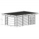 Garage en bois LINEO avec porte sectionnelle