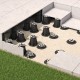 Clip de bordure inférieure pour plot de terrasse