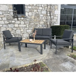 Set lounge 4 places ANTIBES gris/graphite