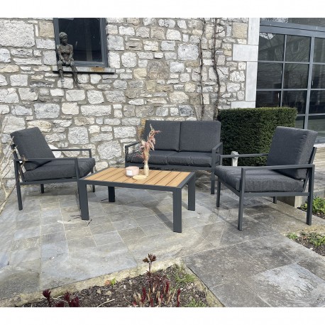 Set lounge 4 places ANTIBES gris/graphite