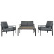 Set lounge 4 places ANTIBES gris/graphite