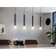 CORTENOVA Suspension 4 x E27 acier noir