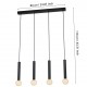 CORTENOVA Suspension 4 x E27 acier noir