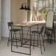 Chaise de bar simili gris Nelson