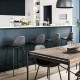 Chaise de bar simili gris Nelson