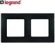 Plaque double LEGRAND Niloe anthracite