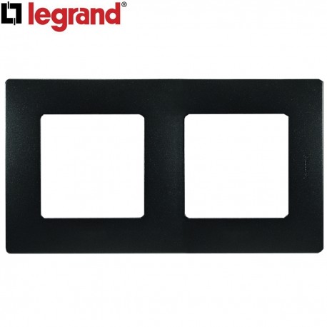 Plaque double LEGRAND Niloe anthracite
