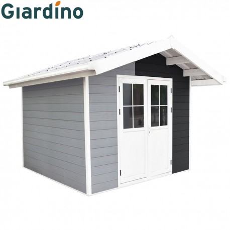 Abri en bois composite Lucca gris foncé/clair 279x279cm