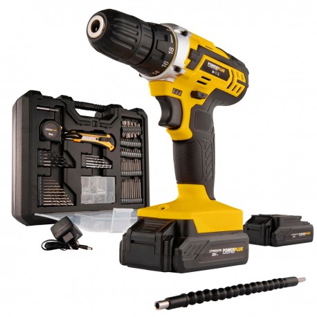 Visseuse-Perceuse sans fil + 134 accessoires POWERPLUS POWX00830 20V