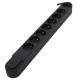 Bloc multiprises CHACON 8 prises noir avec interrupteur 5 m