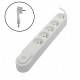 Bloc multiprises fiche coudée CHACON 5 prises blanc avec interrupteur 1,5 m