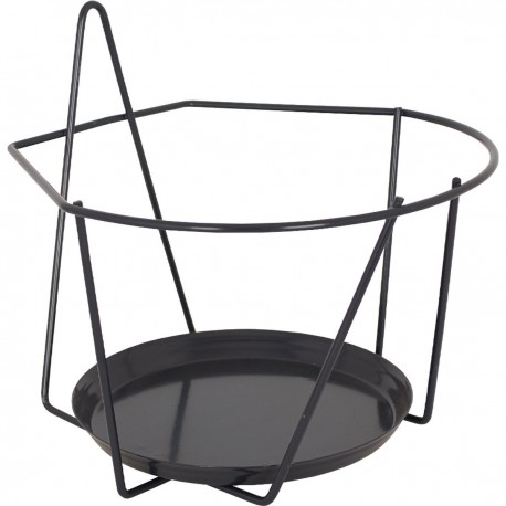 Support mural pour pot 18-20cm en métal noir