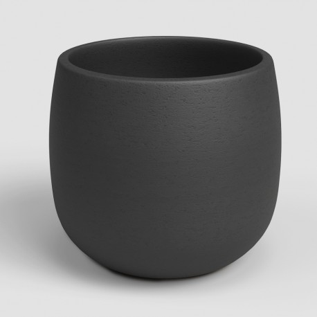 Cache-pot rond céramique HEMERA 20 anthracite