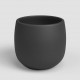 Cache-pot rond céramique HEMERA 25 anthracite