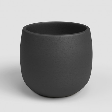 Cache-pot rond céramique HEMERA 25 anthracite