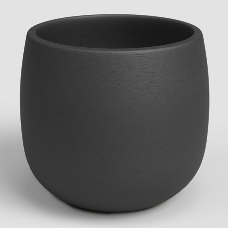 Cache-pot rond céramique HEMERA 33 anthracite