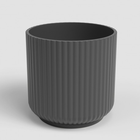 Cache-pot rond céramique LUNA 21 anthracite