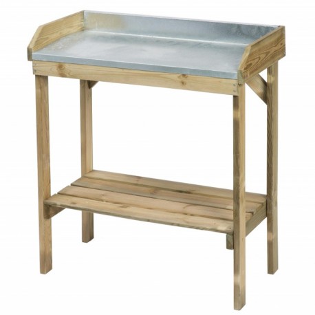Table de rempotage avec revêtement en zinc 85x42xH97cm