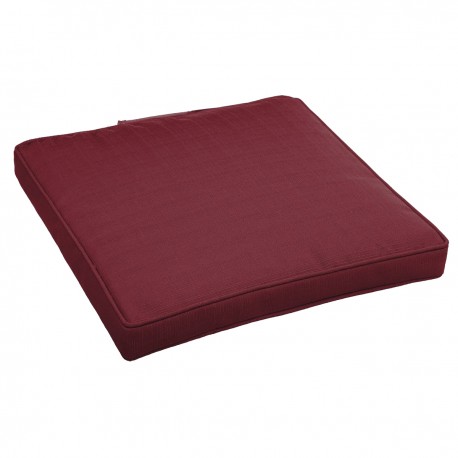 Coussin galette 40x40xH4cm bordeaux