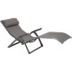Chaise longue alu MARBELLA toile noisette