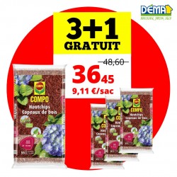 Copeaux de bois COMPO - Rouge 3 + 1 GRATUIT