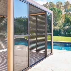 Portes coulissantes graphites pour pergola ELISA 360 cm
