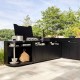 Meuble de cuisson gauche arrondi pour cuisine extérieure LE MARQUIER