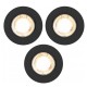 CANIS 3 spots encastrés GU10 4000K acier noir