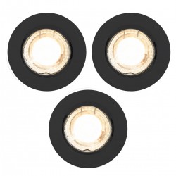 CANIS 3 spots encastrés GU10 4000K acier noir
