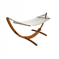 Hamac en mélèze et lin blanc 310x120 cm
