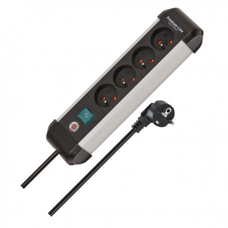 Bloc multiprises 4P cable 1,8 m BRENNENSTUHL Premium-Line alu