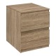 Chevet 2 tiroirs effet bois naturel