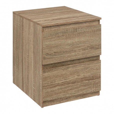 Chevet 2 tiroirs effet bois naturel