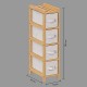 Etagère étroite 5 étages en bambou