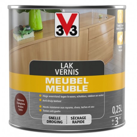 V33 vernis meuble acajou satin 0,25 L