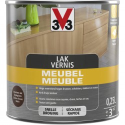 V33 vernis meuble chêne foncé satin 0,25 L