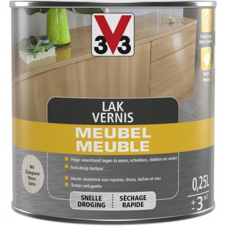 V33 vernis meuble blanc satin 0,25 L