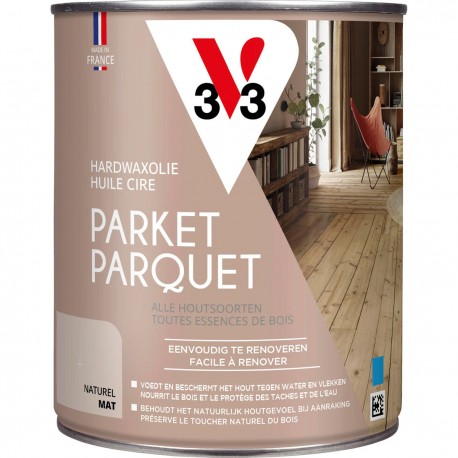 V33 huile cire parquet naturel mat 1 L
