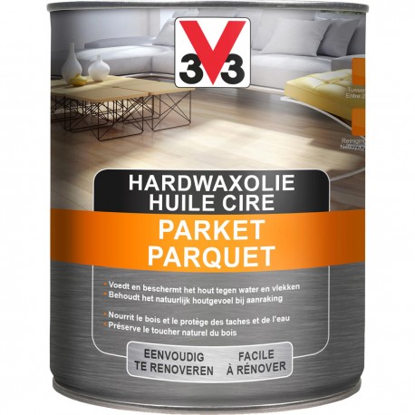 V33 huile cire parquet blanc mat 1 L