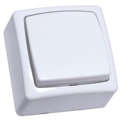 Interrupteur unipolaire apparent ECO blanc