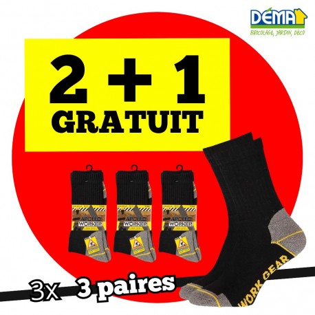 Pack 9 paires chaussettes APPOLO WORKER 39/42