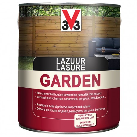 V33 lasure garden chêne foncé mat 5 L