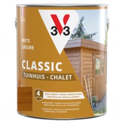 V33 lasure Chalets Color chêne moyen satin 0,75 L