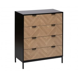 Commode 4 tiroirs effet chêne sonoma