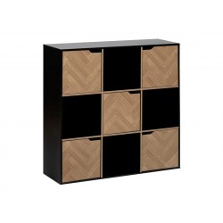 Etagère 9 cases et portes Chevrons