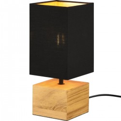 WOODY Lampe de table carrée noir