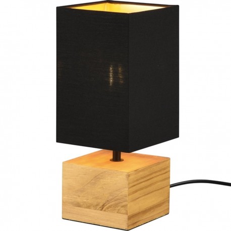 WOODY Lampe de table carrée noir