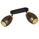 BIDAR barre 2 spots orientables 28 cm noir