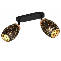 BIDAR barre 2 spots orientables 28 cm noir