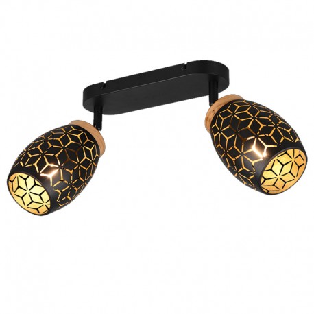 BIDAR barre 2 spots orientables 28 cm noir